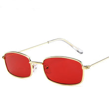 Load image into Gallery viewer, Small Retro Shades Rectangle Sunglasses Men Red Lens Yellow 2018 Metal Frame Clear Lens Sun Glasses For Women Unisex UV400