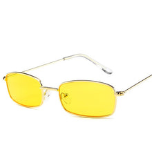 Load image into Gallery viewer, Small Retro Shades Rectangle Sunglasses Men Red Lens Yellow 2018 Metal Frame Clear Lens Sun Glasses For Women Unisex UV400