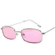 Load image into Gallery viewer, Small Retro Shades Rectangle Sunglasses Men Red Lens Yellow 2018 Metal Frame Clear Lens Sun Glasses For Women Unisex UV400