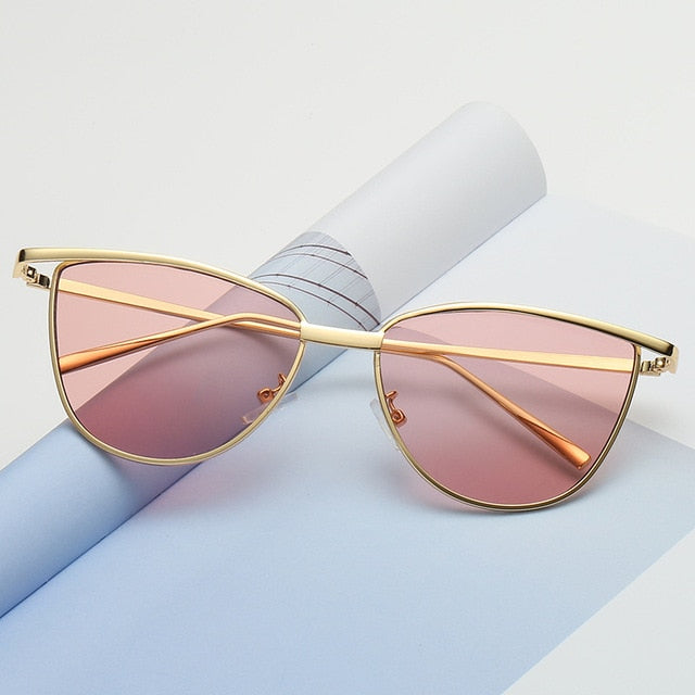 Fashion Classic Women Brand Designer Cateye Sunglasses